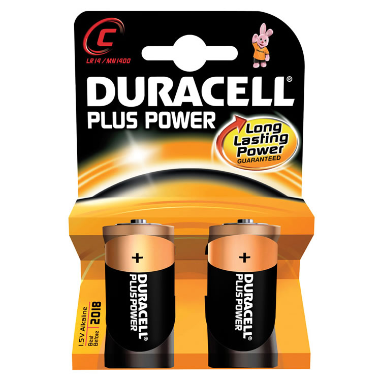 Duracell Plus C Batteries (pack of 2)