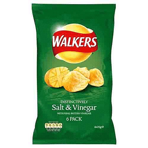 Walkers Salt and Vinegar Crisps 32.5g Bag