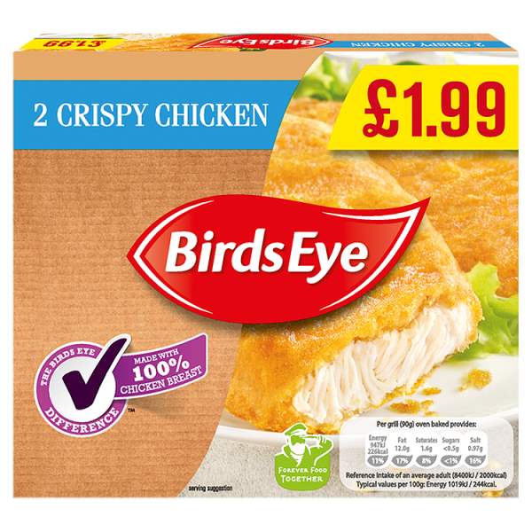 Birds Eye 2 Crispy Chicken 180g ** FROZEN **