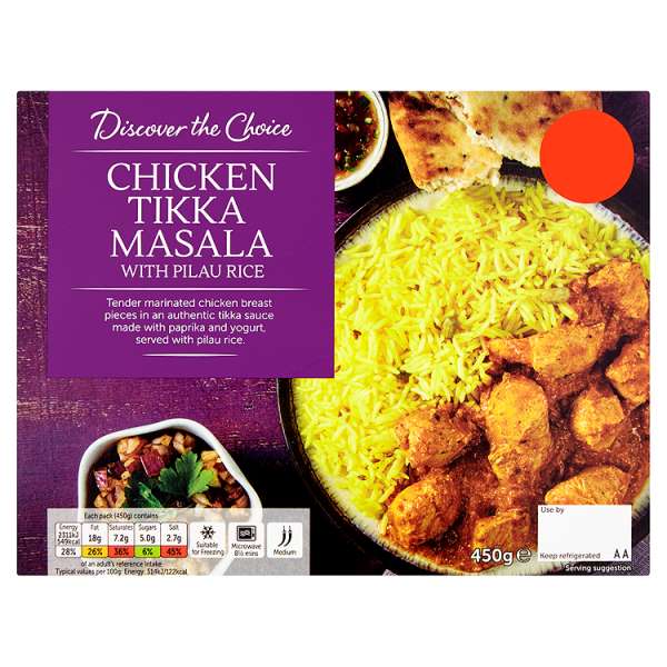 Chicken Tikka Masala With Pilau Rice Indian Meal For One 400g
