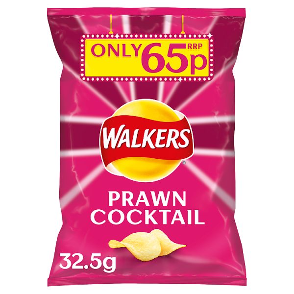 Walkers Prawn Cocktail Crisps 32.5g Bag