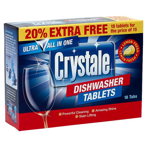 Crystale Platinum Dishwasher Tablets Lemon Fresh Washes x 26