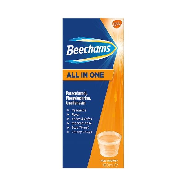 Beechams All in One Cold and Flu Liquid 160ml