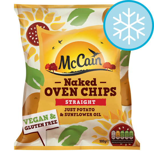 McCain Naked Oven Chips Straight Cut 900g ** FROZEN **