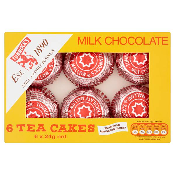 Tunnocks Milk Chocolate Tea Cakes 6 x 24g