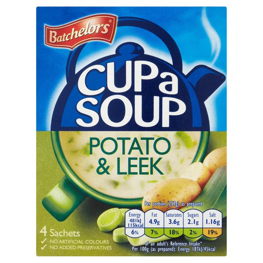Batchelors Cup a Soup Potato and Leek 4 Sachets