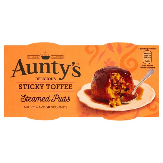 Auntys Sticky Toffee Steamed Puddings 2 X 95G