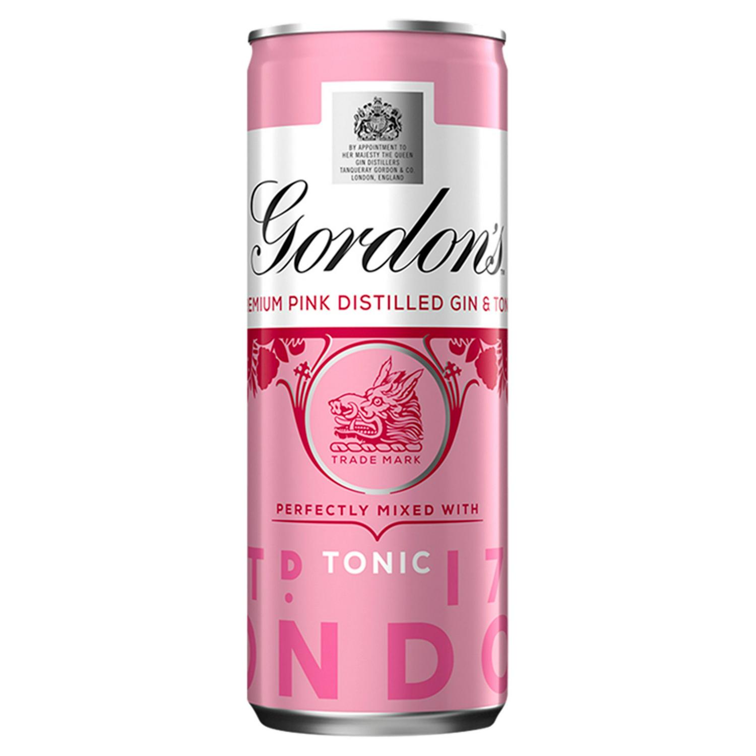 Gordon's Premium Pink Gin & Tonic 250ml Ready to Drink Can