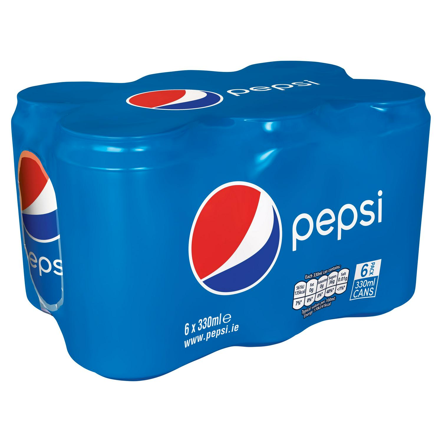 Pepsi Cola Can 330ml (pack of 6)
