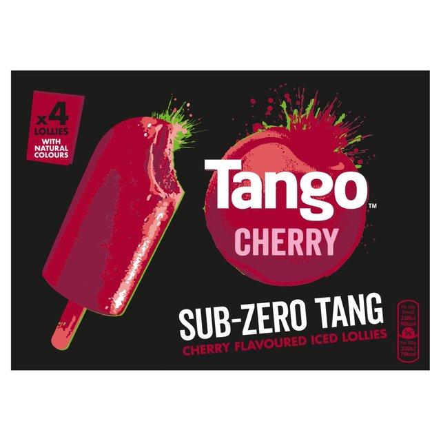 Tango Cherry Sub Zero Ice Lollies x 4 ** FROZEN **