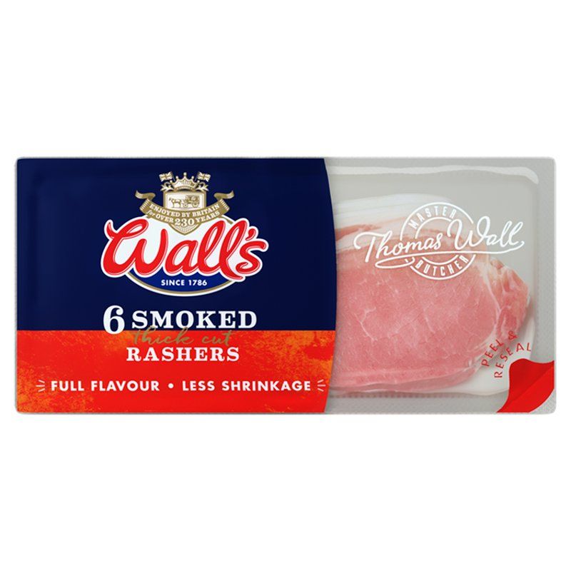 Walls 6 Smoked Bacon Rashers 220g