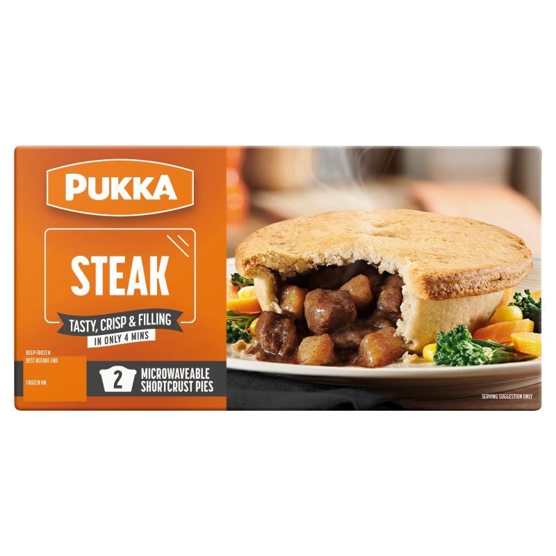 Pukka 2 x Microwave Steak Pies *** FROZEN ***