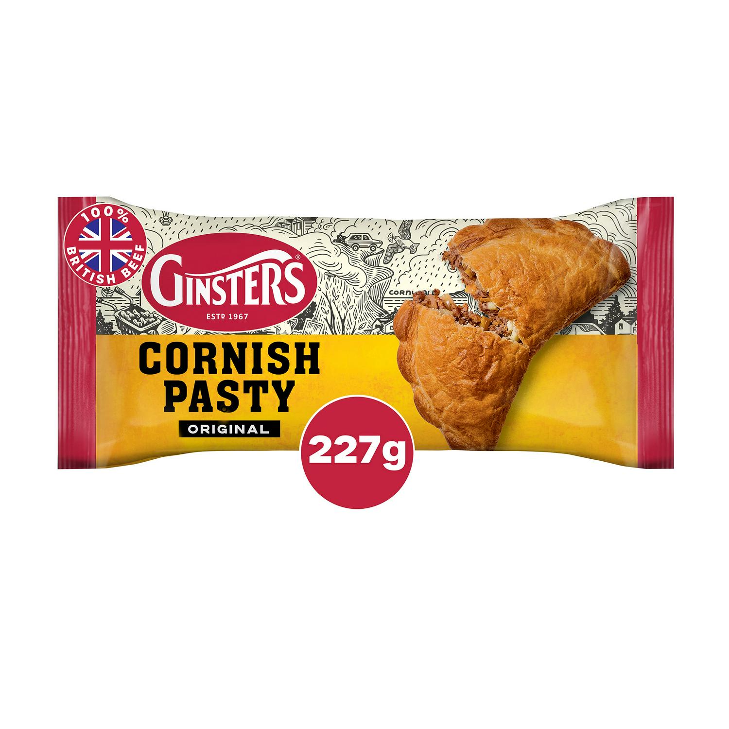 Ginsters Traditional Cornish Pasty 227g *** FROZEN ***