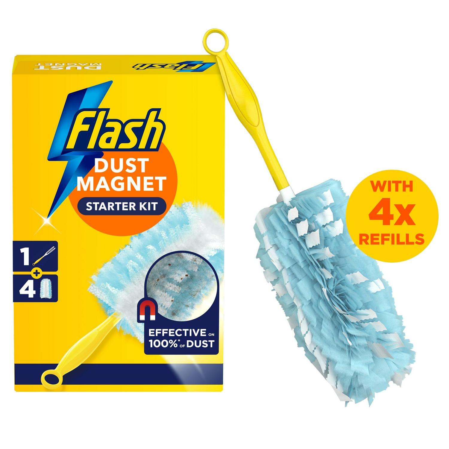 Flash Duster Dust Magnet Starter Kit Handle & Refills x4 Flash Duster Dust Magnet Starter Kit Handle & Refills x4